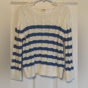 Brand New J Crew Crewcuts Girls' striped cable-knit sweater Size 4-5 100% Cotton